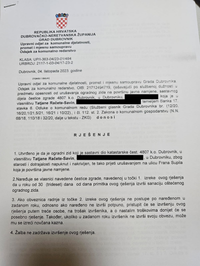 1_Rješenje Odsjeka za komunalno i pomorsko redarstvo Grada Dubrovnika 4 10 23godine.png